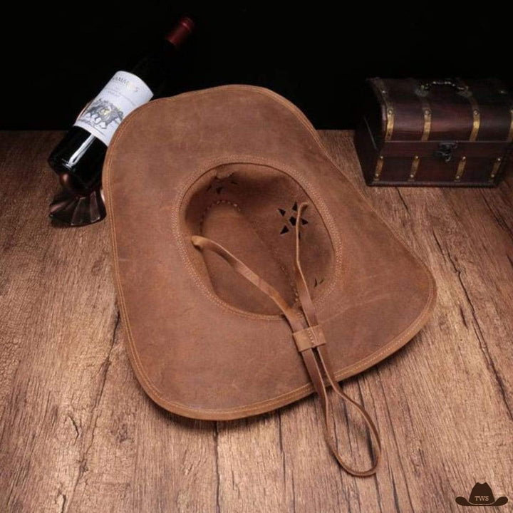 Chapeau de cowboy en cuir - intérieur