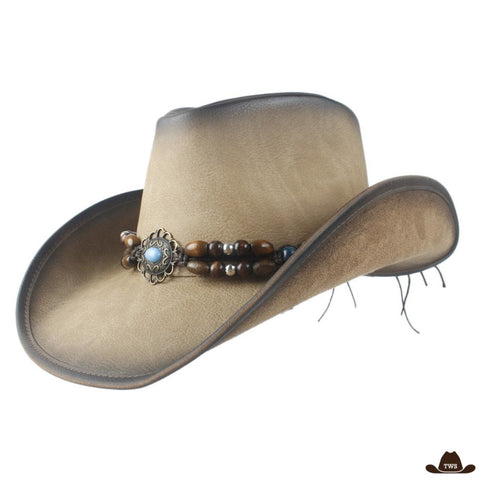 chapeau de cowboy en cuir el dorado