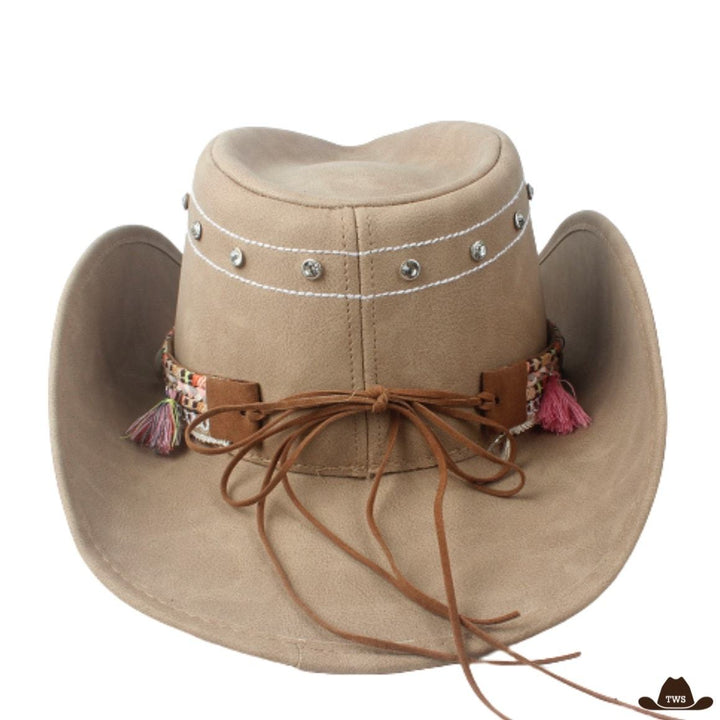 chapeau cowboy cuir femme