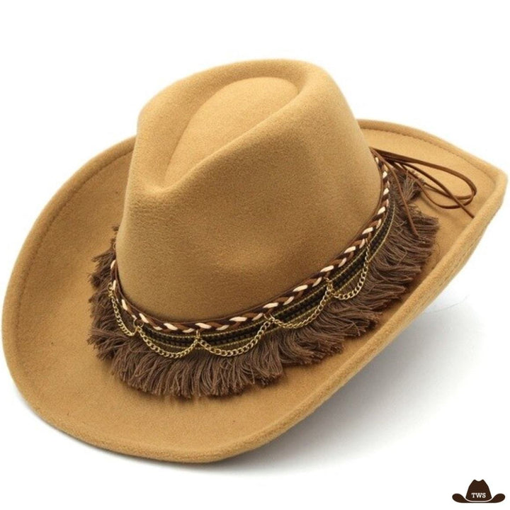 Chapeau de Cowboy Femme Fantaisie Beige