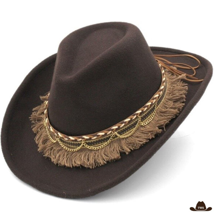 Chapeau de Cowboy Femme Fantaisie Marron