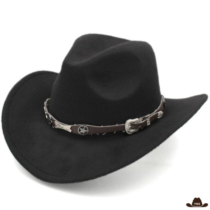 Chapeau de Cowboy Feutre Noir Homme