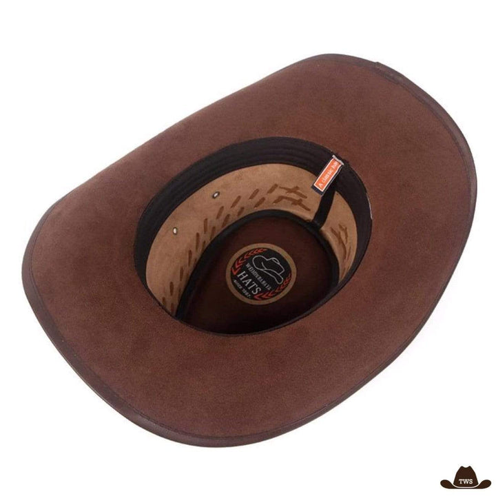 Chapeau cowboy en cuir homme