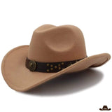 Chapeau Cowboy Homme Feutre Marron Clair