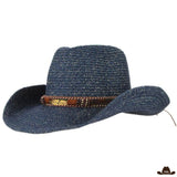 Chapeau de cowboy Indian Feathers - bleu marine