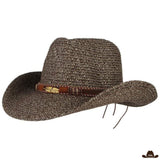 Chapeau de cowboy Indian Feathers - marron foncé
