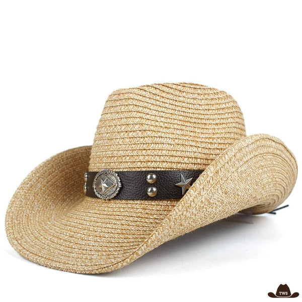 chapeau de cowboy paille tressée