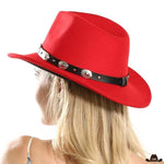 Chapeau de cowboy rouge - finition arrière