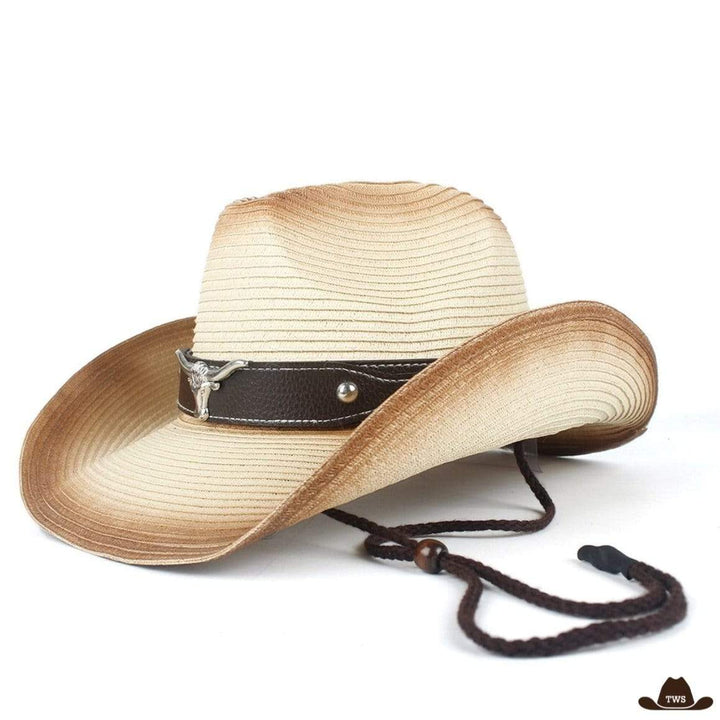 Chapeau Cowboy Vache Paille