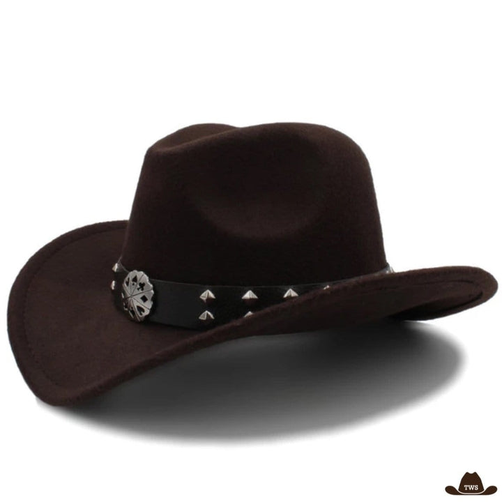 Chapeau Western Bord Court Marron