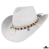Chapeau de western en paille - blanc
