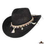 Chapeau de western en paille - noir