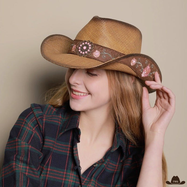 Chapeau Paille Western Femme