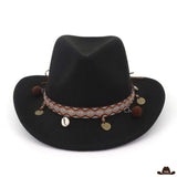 Chapeau de cowboy Indian - noir