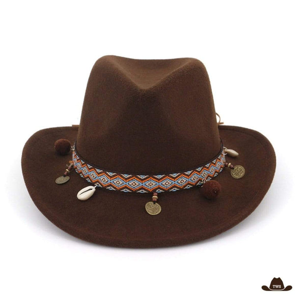 Chapeau de Western Marron Indian