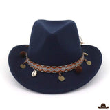 Chapeau de cowboy Indian - bleu marine
