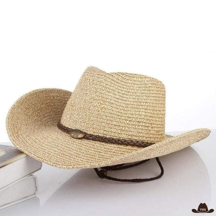 Chapeau western paille - marron clair