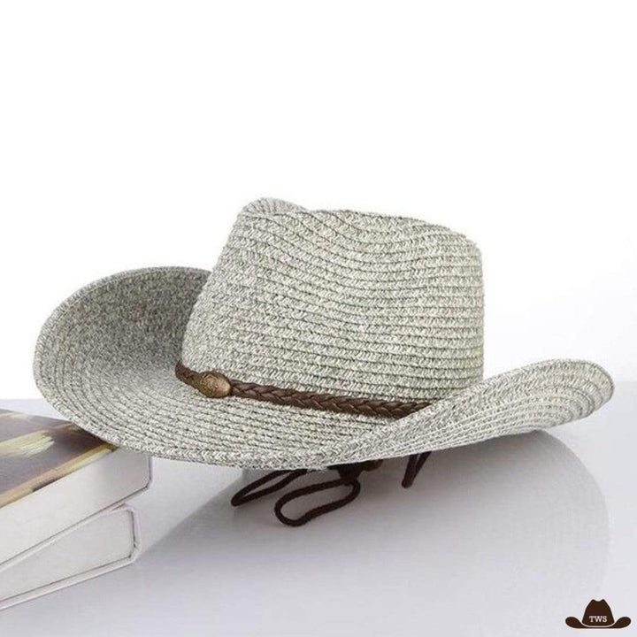 Chapeau western paille - gris