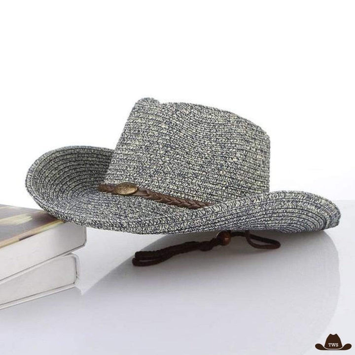 Chapeau western paille - bleu