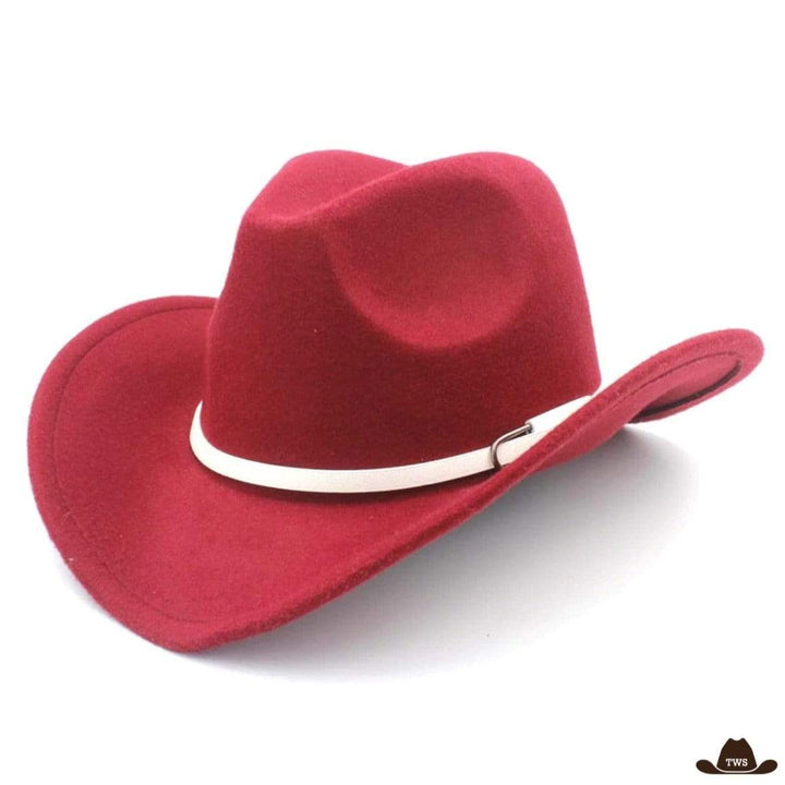 Chapeau Feutre Western Modulable Rouge