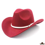Chapeau Feutre Western Modulable Rouge