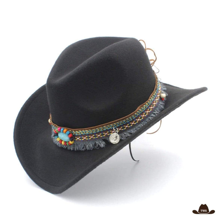 chapeau cowboy femme pas cher noir