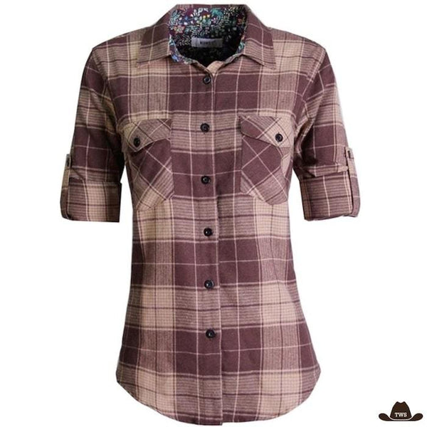 Chemise Country Femme Marron