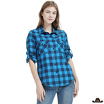 chemise country turquoise femme