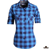 chemise country femme turquoise
