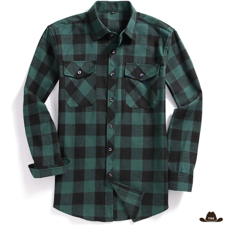 Chemise de Cowboy Grande Taille Verte