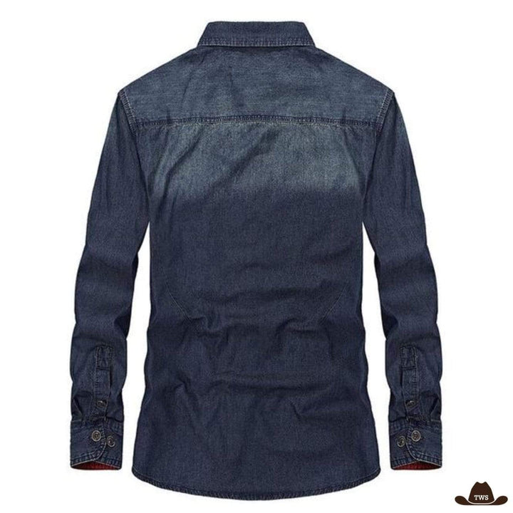 Chemise western jean homme vue de dos