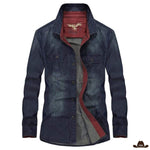 Chemise western jean homme