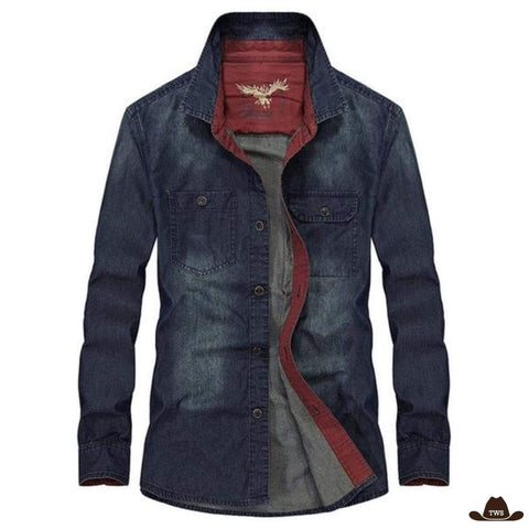 Chemise western jean homme