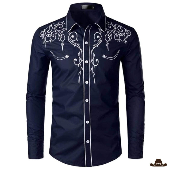 Chemise western de show - bleue marine