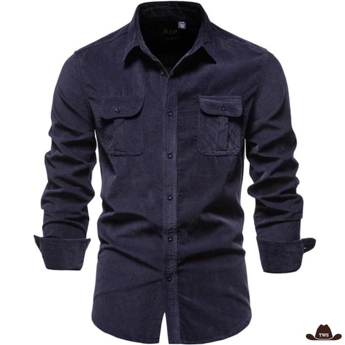 chemise look cowboy bleue