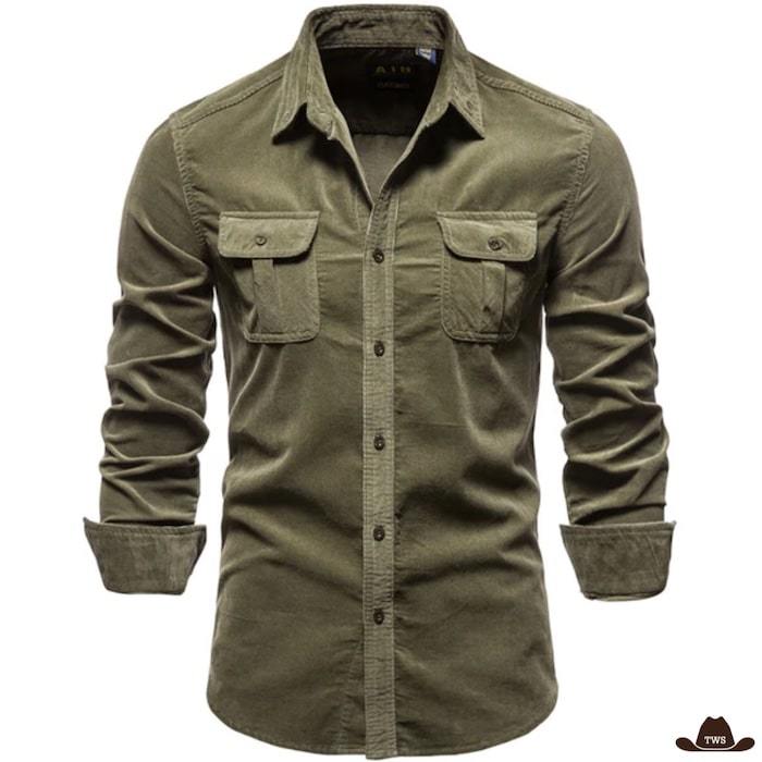 chemise look cowboy verte