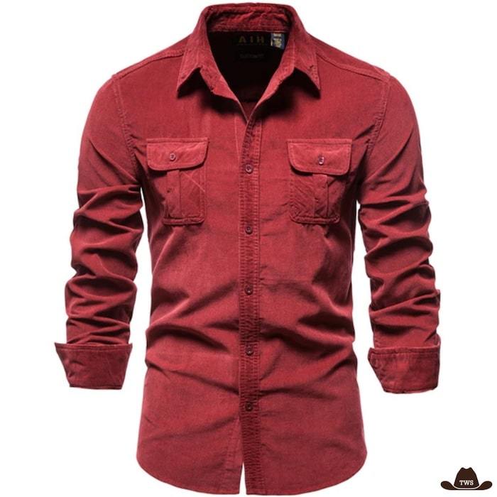 chemise look cowboy rouge