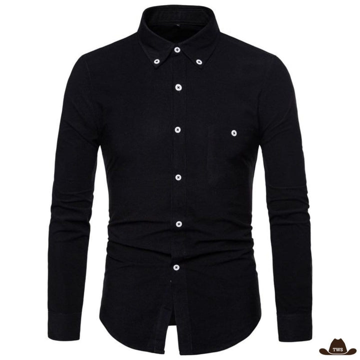 Chemise Western Velours Homme Noir