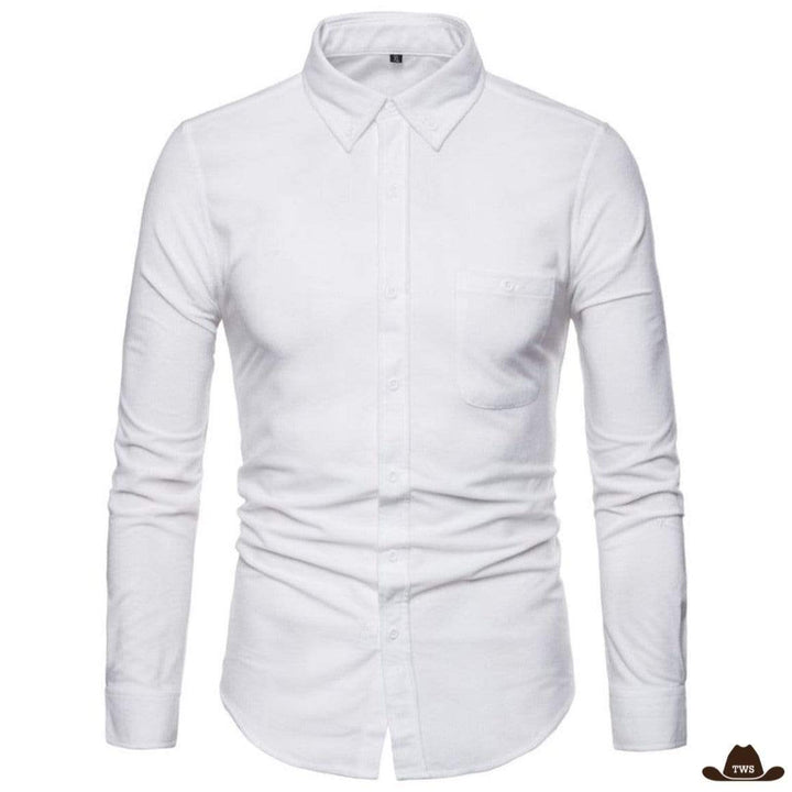 Chemise Western Velours Homme Blanc