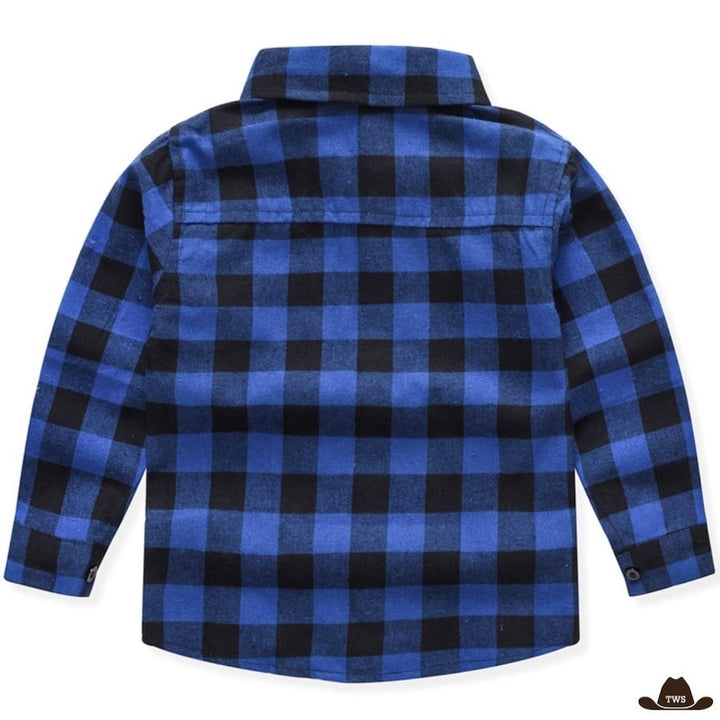 chemise western enfant bleue