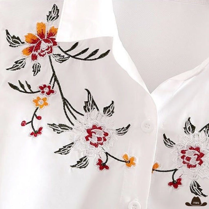 Chemise Western Brodée Fleurs