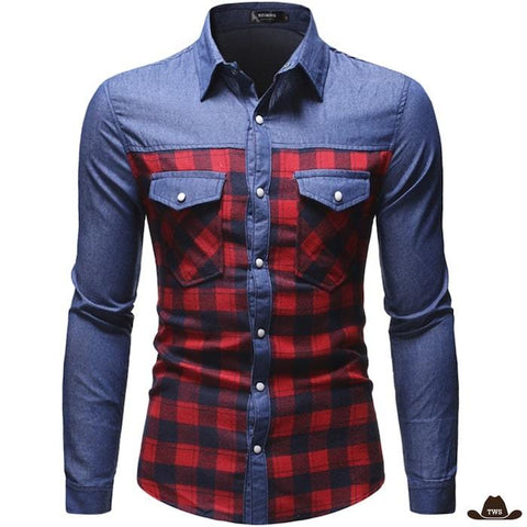 chemise western jeans homme