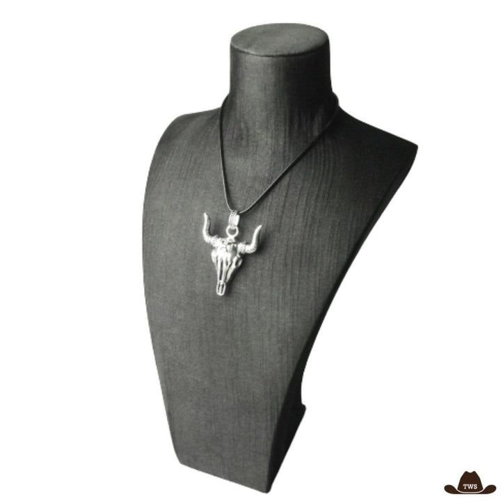 Collier Country Crâne de Buffle Argent