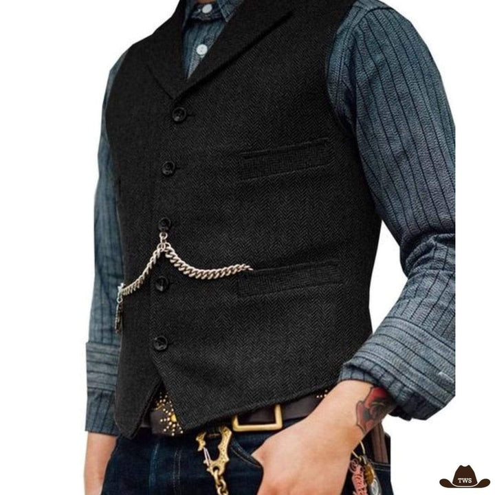 Gilet Cowboy Style - noir