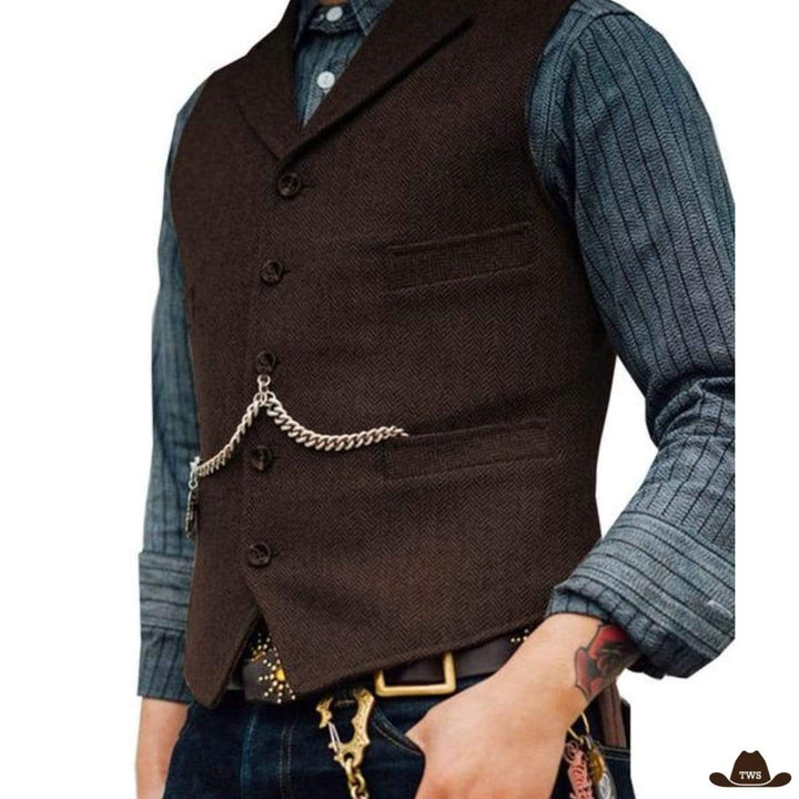 Gilet Cowboy Style - café