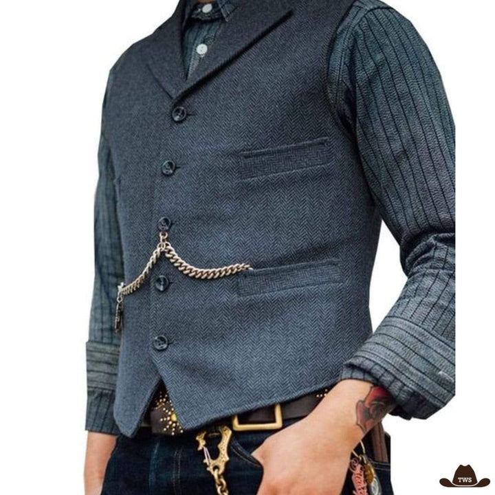 Gilet Cowboy Style - bleu