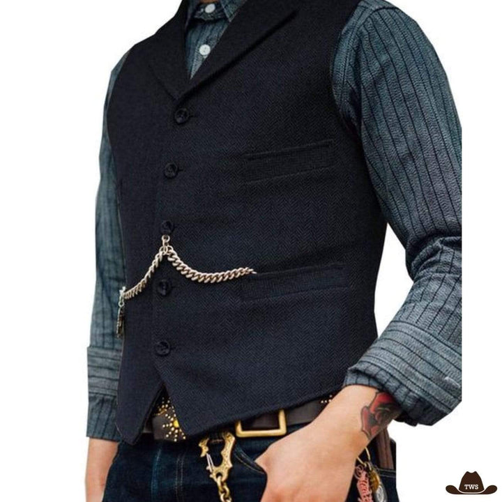 Gilet Cowboy Style - bleu marine