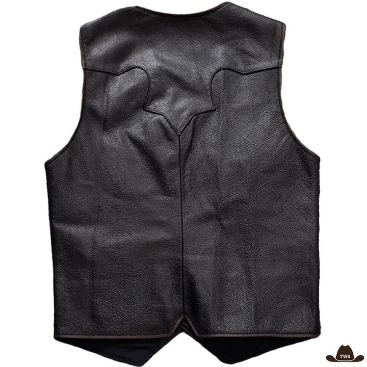 Gilet en Cuir Homme Western