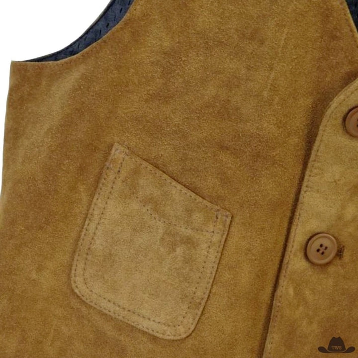 Gilet en Cuir Suède Homme Western