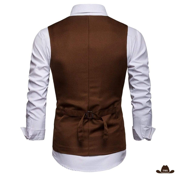 Gilet Homme Style Cowboy Marron